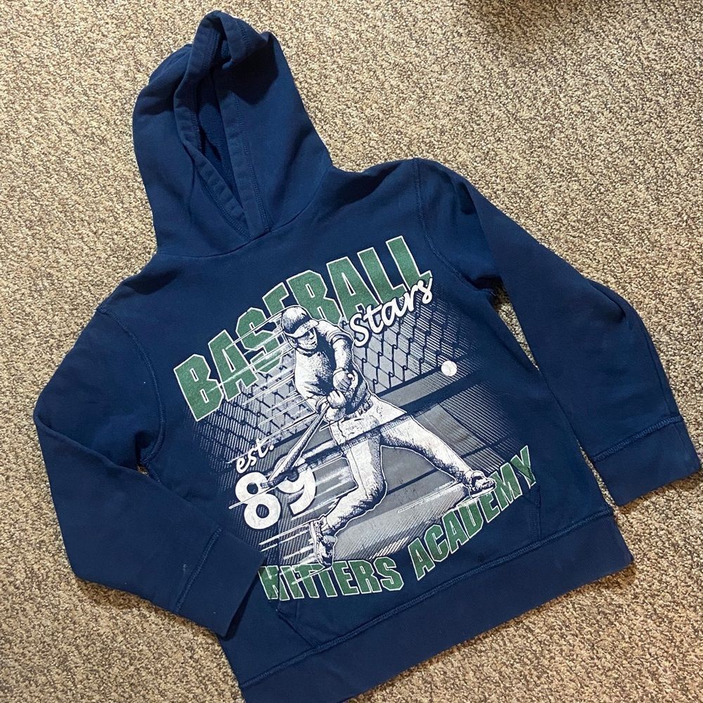 Authentic Sportswear Athl Dept Baseball Stars Blue Hoodie for Kids Sz,L (11-12)